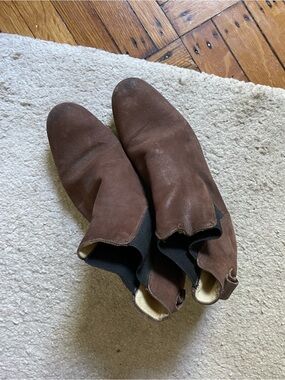 Women's Brown Suede Chelsea Ankle Booties